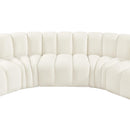  Manufacturer Color_Cream -- Arc 197" Cream Velvet Upholstered 8 pc Modular Sectional IMAGE 13