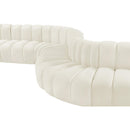 Meridian Arc Cream Velvet 8 pc Modular Sectional IMAGE 14