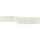 Meridian Arc Cream Velvet 8 pc Modular Sectional IMAGE 3