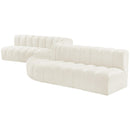  Manufacturer Color_Cream -- Arc 197" Cream Velvet Upholstered 8 pc Modular Sectional IMAGE 6