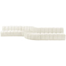 Meridian Arc Cream Velvet 8 pc Modular Sectional IMAGE 7