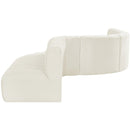 Meridian Arc Cream Velvet 8 pc Modular Sectional IMAGE 8