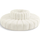 Meridian Arc Cream Velvet 8 pc Modular Sectional IMAGE 1