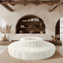  Manufacturer Color_Cream -- Arc 90" Cream Velvet Upholstered 8 pc Modular Sectional IMAGE 2