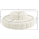  Manufacturer Color_Cream -- Arc 90" Cream Velvet Upholstered 8 pc Modular Sectional IMAGE 6