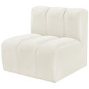  Manufacturer Color_Cream -- Arc Cream Velvet Upholstered Modular Straight Chair IMAGE 6