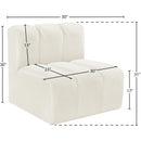  Manufacturer Color_Cream -- Arc Cream Velvet Upholstered Modular Straight Chair IMAGE 7