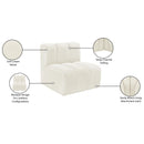  Manufacturer Color_Cream -- Arc Cream Velvet Upholstered Modular Straight Chair IMAGE 8