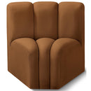 Manufacturer Color_Saddle -- Arc Saddle Velvet Upholstered Modular Curved Corner Chair IMAGE 1