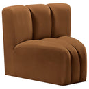  Manufacturer Color_Saddle -- Arc Saddle Velvet Upholstered Modular Curved Corner Chair IMAGE 3
