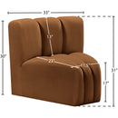  Manufacturer Color_Saddle -- Arc Saddle Velvet Upholstered Modular Curved Corner Chair IMAGE 8