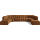  Manufacturer Color_Saddle -- Arc 161" Saddle Velvet Upholstered 10 pc Modular Sectional IMAGE 1