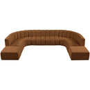  Manufacturer Color_Saddle -- Arc 161" Saddle Velvet Upholstered 10 pc Modular Sectional IMAGE 4