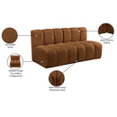  Manufacturer Color_Saddle -- Arc 60" Saddle Velvet Upholstered 2 pc Modular Sectional IMAGE 10