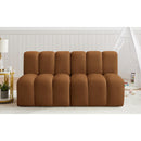 Manufacturer Color_Saddle -- Arc 60" Saddle Velvet Upholstered 2 pc Modular Sectional IMAGE 2