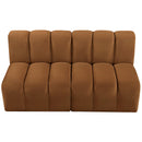  Manufacturer Color_Saddle -- Arc 60" Saddle Velvet Upholstered 2 pc Modular Sectional IMAGE 4
