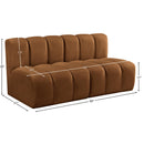Meridian Arc Saddle Velvet 2 pc Modular Sectional IMAGE 9