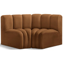  Manufacturer Color_Saddle -- Arc 60" Saddle Velvet Upholstered 2 pc Modular Sectional IMAGE 1