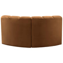  Manufacturer Color_Saddle -- Arc 60" Saddle Velvet Upholstered 2 pc Modular Sectional IMAGE 3