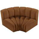  Manufacturer Color_Saddle -- Arc 60" Saddle Velvet Upholstered 2 pc Modular Sectional IMAGE 4