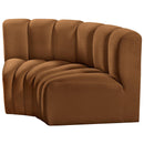 Meridian Arc Saddle Velvet 2 pc Modular Sectional IMAGE 6