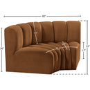  Manufacturer Color_Saddle -- Arc 60" Saddle Velvet Upholstered 2 pc Modular Sectional IMAGE 8