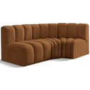  Manufacturer Color_Saddle -- Arc 84" Saddle Velvet Upholstered 3 pc Modular Sectional IMAGE 1