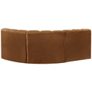  Manufacturer Color_Saddle -- Arc 84" Saddle Velvet Upholstered 3 pc Modular Sectional IMAGE 3