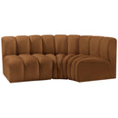  Manufacturer Color_Saddle -- Arc 84" Saddle Velvet Upholstered 3 pc Modular Sectional IMAGE 5