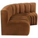  Manufacturer Color_Saddle -- Arc 84" Saddle Velvet Upholstered 3 pc Modular Sectional IMAGE 7
