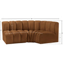 Manufacturer Color_Saddle -- Arc 84" Saddle Velvet Upholstered 3 pc Modular Sectional IMAGE 9