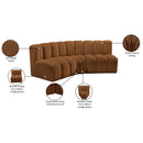  Manufacturer Color_Saddle -- Arc 86" Saddle Velvet Upholstered 3 pc Modular Sectional IMAGE 10