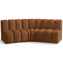  Manufacturer Color_Saddle -- Arc 86" Saddle Velvet Upholstered 3 pc Modular Sectional IMAGE 1