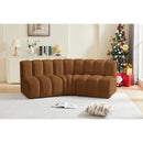  Manufacturer Color_Saddle -- Arc 86" Saddle Velvet Upholstered 3 pc Modular Sectional IMAGE 2