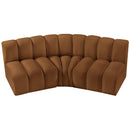  Manufacturer Color_Saddle -- Arc 86" Saddle Velvet Upholstered 3 pc Modular Sectional IMAGE 4