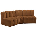 Meridian Arc Saddle Velvet 3 pc Modular Sectional IMAGE 5