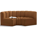  Manufacturer Color_Saddle -- Arc 80" Saddle Velvet Upholstered 3 pc Modular Sectional IMAGE 1
