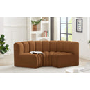  Manufacturer Color_Saddle -- Arc 80" Saddle Velvet Upholstered 3 pc Modular Sectional IMAGE 2