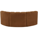  Manufacturer Color_Saddle -- Arc 80" Saddle Velvet Upholstered 3 pc Modular Sectional IMAGE 3