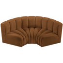  Manufacturer Color_Saddle -- Arc 80" Saddle Velvet Upholstered 3 pc Modular Sectional IMAGE 4
