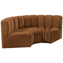 Meridian Arc Saddle Velvet 3 pc Modular Sectional IMAGE 5
