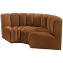  Manufacturer Color_Saddle -- Arc 80" Saddle Velvet Upholstered 3 pc Modular Sectional IMAGE 6