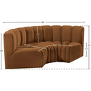  Manufacturer Color_Saddle -- Arc 80" Saddle Velvet Upholstered 3 pc Modular Sectional IMAGE 8