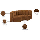  Manufacturer Color_Saddle -- Arc 80" Saddle Velvet Upholstered 3 pc Modular Sectional IMAGE 9