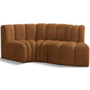  Manufacturer Color_Saddle -- Arc 70" Saddle Velvet Upholstered 3 pc Modular Sectional IMAGE 1