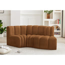  Manufacturer Color_Saddle -- Arc 70" Saddle Velvet Upholstered 3 pc Modular Sectional IMAGE 2