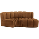  Manufacturer Color_Saddle -- Arc 70" Saddle Velvet Upholstered 3 pc Modular Sectional IMAGE 5