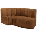  Manufacturer Color_Saddle -- Arc 70" Saddle Velvet Upholstered 3 pc Modular Sectional IMAGE 6