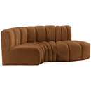  Manufacturer Color_Saddle -- Arc 70" Saddle Velvet Upholstered 3 pc Modular Sectional IMAGE 8
