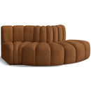  Manufacturer Color_Saddle -- Arc 77" Saddle Velvet Upholstered 3 pc Modular Sectional IMAGE 1